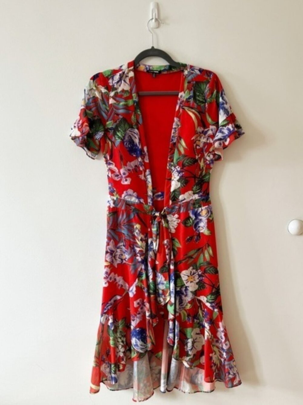 Fashion nova floral red dress midi